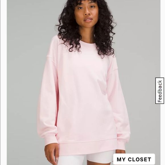 STRAWBERRY MILKSHAKE LULULEMON PERFECTLY OVERSIZED CREW NECK SWEATER